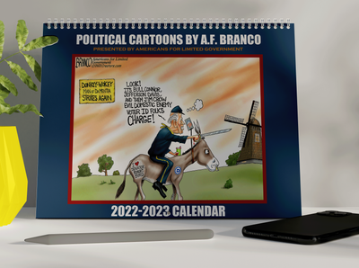 2023 Political Cartoons Calendar by A.F. Branco (Sep. 2022- Dec. 2023) - ALG Merch Store